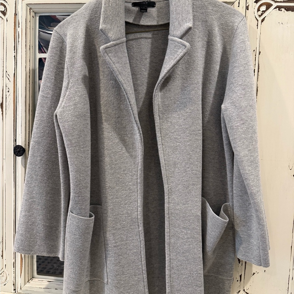 J. Crew Light Gray Knit Sweater blazer